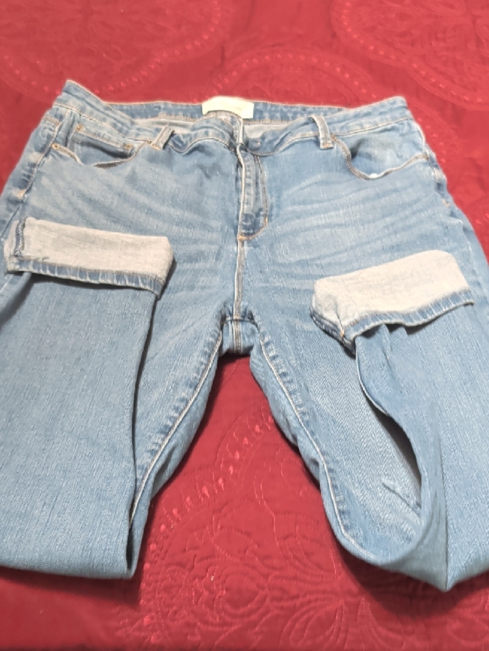 Light Blue Distressed Boyfriend Jeans for Women - Picture 3 of 4